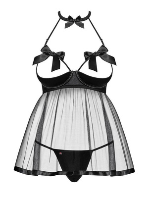 Czarna Babydoll i Stringi - Obsessive Delishya