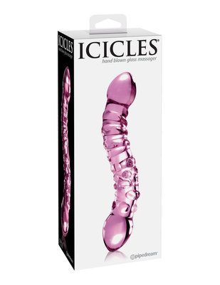 Szklane Wygięte Dildo Z Wypustkami - Icicles No 55 Pipedream