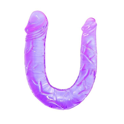 Żelowe Dildo Podwójne - Dwustronny Penis Double Dong - Fiolet