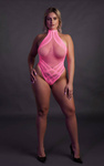 Sexy Wiązane na Szyi Neonowe Body Ouch! 839 Pink