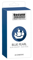 24 Niebieskie Prezerwatywy Kropkowane - Secura Blue Pearl