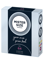3 Prezerwatywy Mister Size - Rozmiar 64