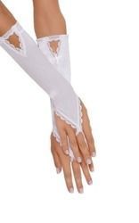Białe satynowe rękawiczki długie SoftLine 7710