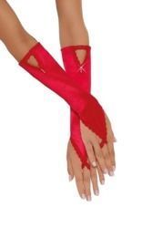 Czerwone satynowe rękawiczki długie SoftLine 7710
