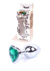 Korek Analny Serce z Zielonym Kryształem Diamond Plug Heart Turquoise