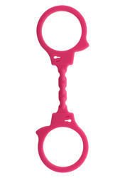 Miękkie Silikonowe Kajdanki na Ręce - Stretchy Fun Cuffs Pink