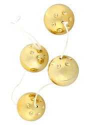 Poczwórne Metalizowane Kule Gejszy 4 Gold Vibro Balls