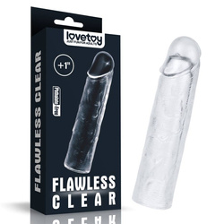 Realistyczna Teksturowana Nakładka na Penisa - Flawless Clear Penis Sleeve + 1"