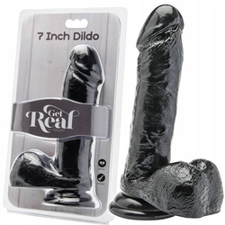 Średnie Realistyczne Czarne Dildo - Get Real 7" 19,3cm