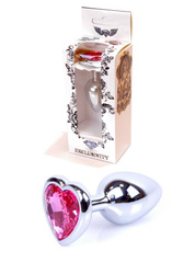Szlachetny Korek Analny z Różowym Kryształkiem Diamond Plug Heart Pink