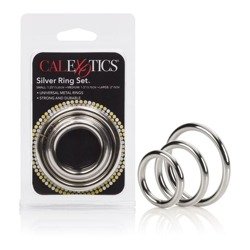 Zestaw Trzech Metalowych Ringów na Penisa - Silver Ring Set