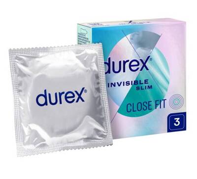 3 Prezerwatywy Supercienkie Durex Invisible Slim Close Fit