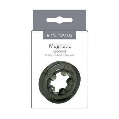Czarny Pierścień Erekcyjny - Magnetyczny - Magnetic CockRing