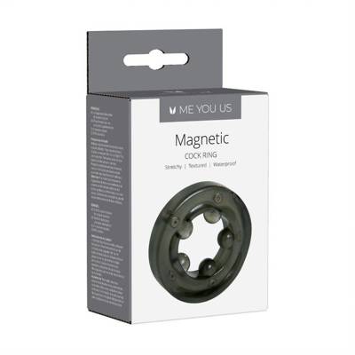 Czarny Pierścień Erekcyjny - Magnetyczny - Magnetic CockRing