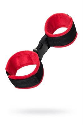 Delikatne Kajdanki Na Kostki - Anonymo Ankle Cuffs No 0156 Red&Black