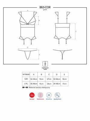 Kobiecy Gorset i Stringi - Obsessive 863-COR-3