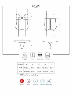 Kobiecy Gorset i Stringi - Obsessive 871-COR-2