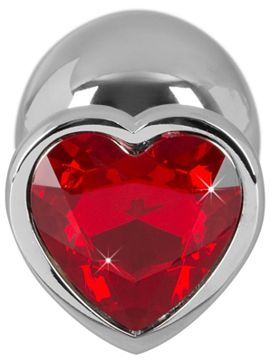 Korek Analny z Czerwonym Kryształem Diamond Anal Plug Heart Red Medium