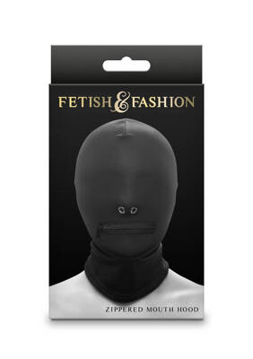 Maska z Zamkiem Fetish & Fashion Zippered Mouth Hood