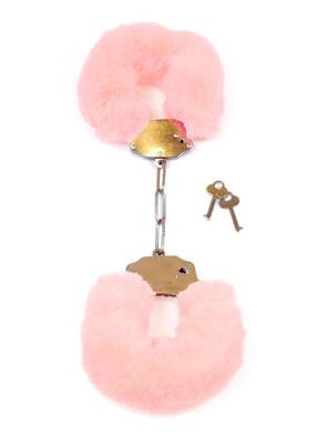 Metalowe Solidne Kajdanki z Futerkiem Light Pink - Furry Cuffs