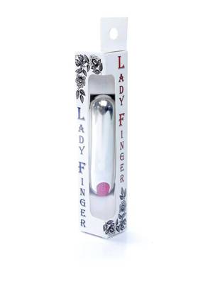 Mini Srebrny Wibrator Pocisk - Lady Finger - Silver/Pink