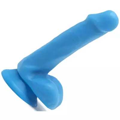 Niebieski Członek Jądra I Przyssawka - Happy Dicks 6" 16cm