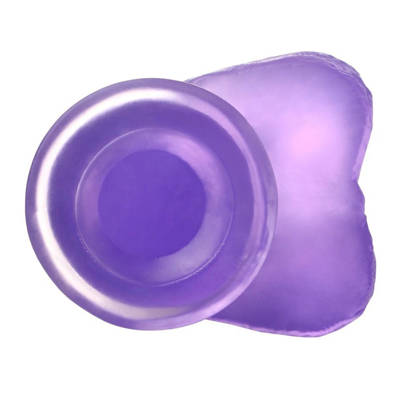 Niewielki Naturalny Żelowy Penis Fioletowy - 6" Jelly Studs Crystal Dildo Small Purple
