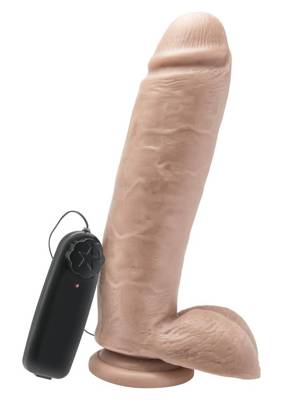 Ogromny Wibrujący Penis Z Przyssawką - Get Real 10" 25,8cm