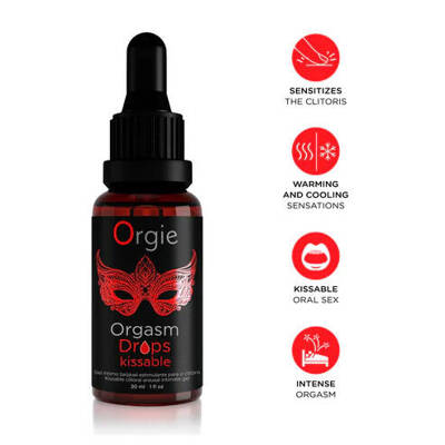 Orgie KROPLE Orgasm Drops Kissable PODNIECENIE  30 ml