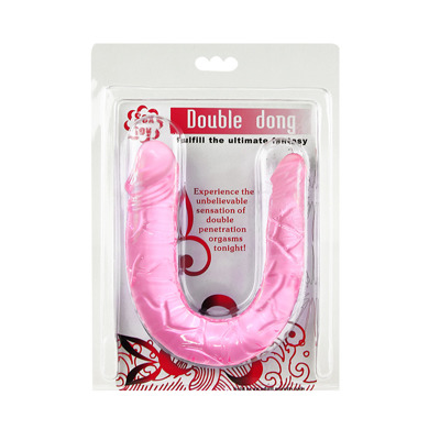 Różowe Żelowe Dildo Dwustronne - Podwójny Penis Double Dong