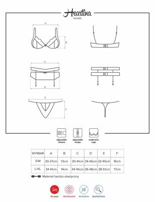 Seksowny, Czarny Komplet - Obsessive Heartina