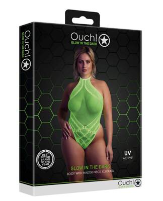 Sexy Wiązane na Szyi Neonowe Body Ouch! 839 Green