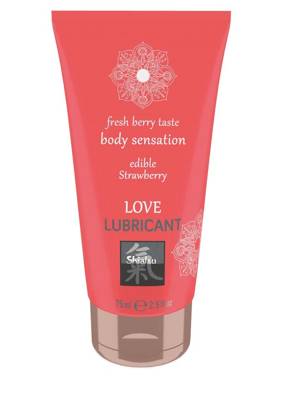 Shiatsu Żel poślizgowy, jadalny i smakowy - Love Lubricant Strawberry 75 ml