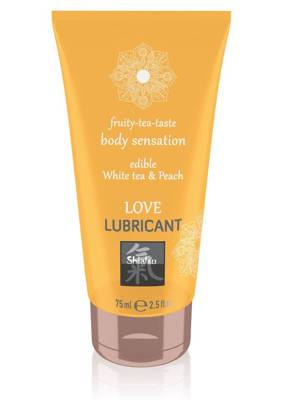 Shiatsu Żel poślizgowy, jadalny i smakowy - Love Lubricant White tea & Peach 75 ml