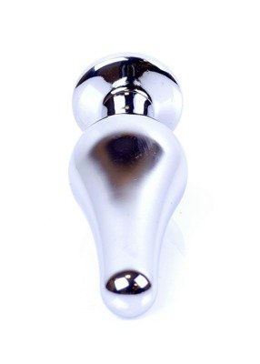 Srebrny Korek Analny z Różowym Kryształkiem Silver Butt Plug