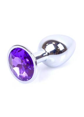 Stalowy Korek Analny z Fioletowym Kryształem Diamond Plug Violet