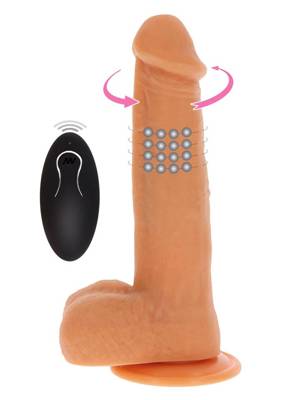 Super Silikonowe Dildo Z Rotacją i Wibracją 21,5cm