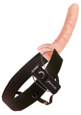 Wibrująca Męska Długa Proteza Penisa - Fetish 10'' Vibrating Hollow Strap-On