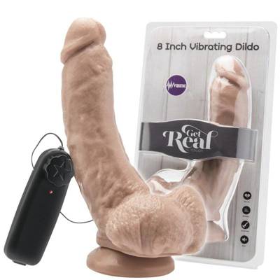 Wibrujące Dildo Z Wielkimi Jądrami - Get Real 8" 22cm