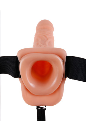 Żelowa Proteza Penisa z Wibracją dla Panów Fetish Vibrating 7'' Hollow Strap-On