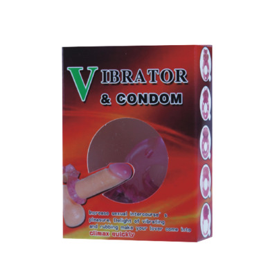 Żelowy Wibrujący Pierścień na Penisa - Vibrator & Condom - Motylek