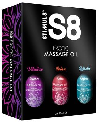 Zestaw 3 Olejków do Masażu - S8 Erotic Massage Oil Set