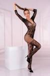 Delikatny Bodystocking Z Dłuższym Rękawem - LivCo Corsetti Celdon Black