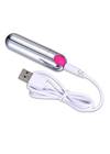 Mini Srebrny Wibrator Pocisk - Lady Finger - Silver/Pink