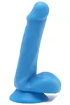 Niebieski Członek Jądra I Przyssawka - Happy Dicks 6" 16cm