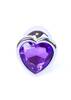 Stalowy Korek Analny z Fioletowym Kryształkiem Diamond Plug Heart Violet